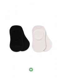 2Li Penye Babet Silikonlu Basic Çorap 30104 Siyah Ekru