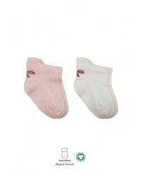 2Li Sneakers Smile Penye Çorap 20106 Pembe Ekru