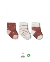 3Lü Penye Kız Soket Çorap 10112 Pudra