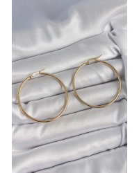 316 Çelik Gold Renk 43 mm Halka Model Kadın Küpe