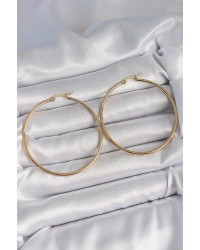 316 Çelik Gold Renk 53 mm Halka Model Kadın Küpe