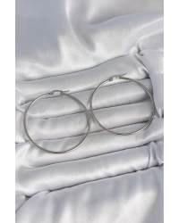 316 Çelik Gümüş Renk 53 mm Halka Model Kadın Küpe