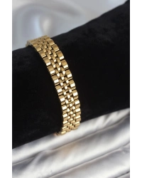 316L Çelik 12 mm Kalınlıkta Gold Renkli Erkek Bileklik