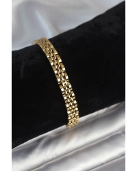 316L Çelik 7 mm Kalınlıkta Gold Renkli Erkek Bileklik