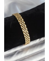 316L Çelik 9 mm Kalınlıkta Gold Renkli Erkek Bileklik