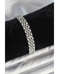 316L Çelik 9 mm Kalınlıkta Gümüş Renkli Erkek Bileklik