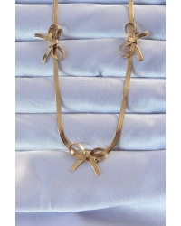 316L Çelik Altın Renk İtalyan Zincirli Fiyonk Kolye