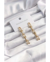 316L Çelik Altın Renk Sallantılı Model Küpe