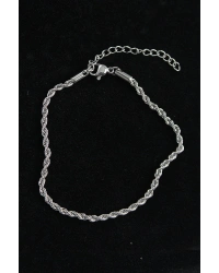 316L Çelik Burgu Model Gümüş Renk Erkek Bileklik