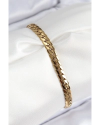 316L Çelik Ezme Zincir Model Gold Renk Kadın Bileklik