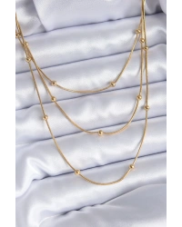 316L Çelik Gold Renk 3lü Minimal Toplu Kadın Kolye