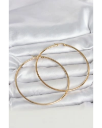 316L Çelik Gold Renk 70 mm Kadın Halka Küpe