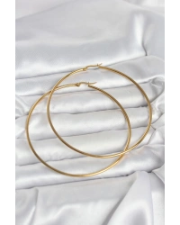 316L Çelik Gold Renk 80 mm Kadın Halka Küpe