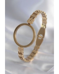 316L Çelik Gold Renk Arpa İşleme Açılabilir Fanus Model Kadın Kelepçe