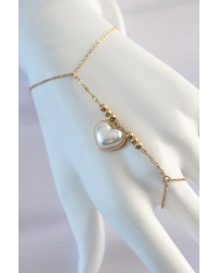 316L Çelik Gold Renk Beyaz Bubble Kalp Tasarımlı Şahmeran