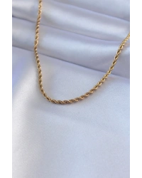 316L Çelik Gold Renk Burgu Model 45 cm Kadın Kolye