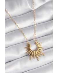 316L Çelik Gold Renk Güneş Model Vintage Kadın Kolye