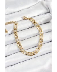 316L Çelik Gold Renk Kalın Zincir Erkek Bileklik