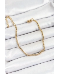 316L Çelik Gold Renk Örgü Burgu Zincir Erkek Bileklik