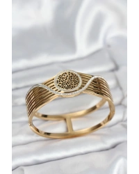 316L Çelik Gold Renk Yaşam Ağacı Modelli Kadın Kelepçe Bileklik