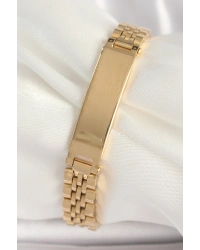 316L Çelik Gold Renk Zincir Künye Model Erkek Bileklik