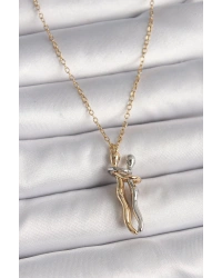 316L Çelik Gold Renk Zincir Renkli Sarılma Model Kadın Kolye