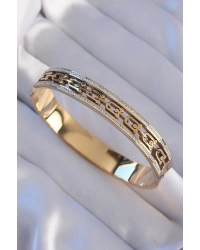 316L Çelik Gold Renk Zirkon Taşlı Model Kelepçe