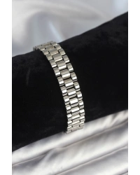 316L Çelik Gümüş Renk 12 mm Kalınlık Erkek Bileklik