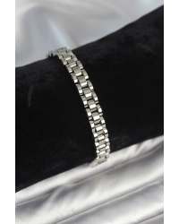 316L Çelik Gümüş Renk 7 mm Kalınlık Erkek Bileklik