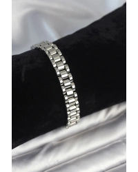 316L Çelik Gümüş Renk 9 mm Kalınlık Erkek Bileklik