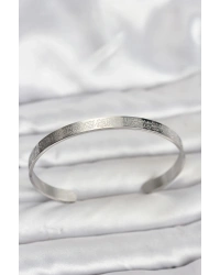 316L Çelik Gümüş Renk Ayetel Kürsi Yazılı Bileklik