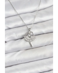 316L Çelik Gümüş Renk Balerin Model Kadın Kolye