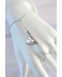 316L Çelik Gümüş Renk Beyaz Bubble Kalp Tasarımlı Şahmeran