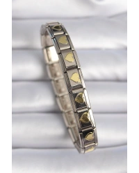 316L Çelik Gümüş Renk Gold Kalp İşleme Nomination Charm Bileklik