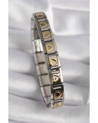 316L Çelik Gümüş Renk Gold Kalp İşleme Nomination Model Kadın Bileklik