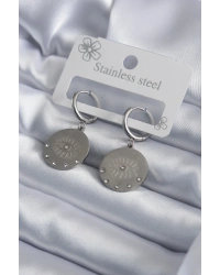 316L Çelik Gümüş Renk Göz İşleme Zirkon Taş Detay Kadın Küpe