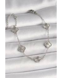 316L Çelik Gümüş Renk İşlemeli Baby Boy Yonca Model Kadın Bileklik