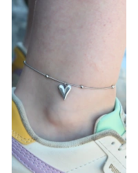 316L Çelik Gümüş Renk Kalp Figür Kadın Halhal