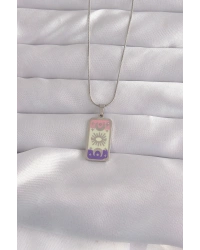 316L Çelik Gümüş Renk Karışık Mineli Ay Figür Tarot Kolye