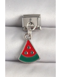 316L Çelik Gümüş Renk Karpuz Dilim Model Nomination Charm