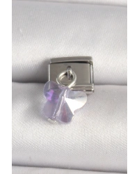 316L Çelik Gümüş Renk Mor Zirkon Taşlı Nomination Charm