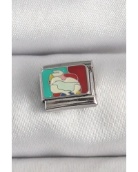 316L Çelik Gümüş Renk Renkli Portre Model Nomination Charm