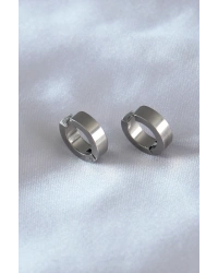 316L Çelik Gümüş Renk Sıkıştırmalı Erkek Küpe