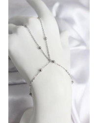 316L Çelik Gümüş Renk Topçuk Zincir Model Kadın Şahmeran