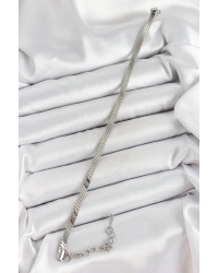 316L Çelik Gümüş Renk Yassı Zincir Model Kadın Bileklik