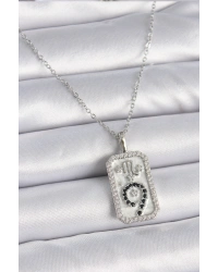 316L Çelik Gümüş Renk Zincir Akrep Burcu Zirkon Taşlı Kadın Kolye