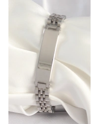 316L Çelik Gümüş Renk Zincir Künye Model Erkek Bileklik