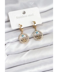 316L Çelik Halka Kelebek Kadın Küpe