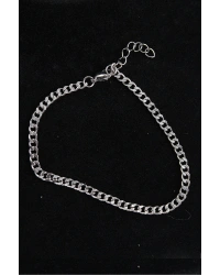 316L Çelik İnce Klasik Model Gümüş Renk Erkek Bileklik