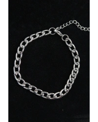 316L Çelik Kalın Klasik Model Gümüş Renk Erkek Bileklik